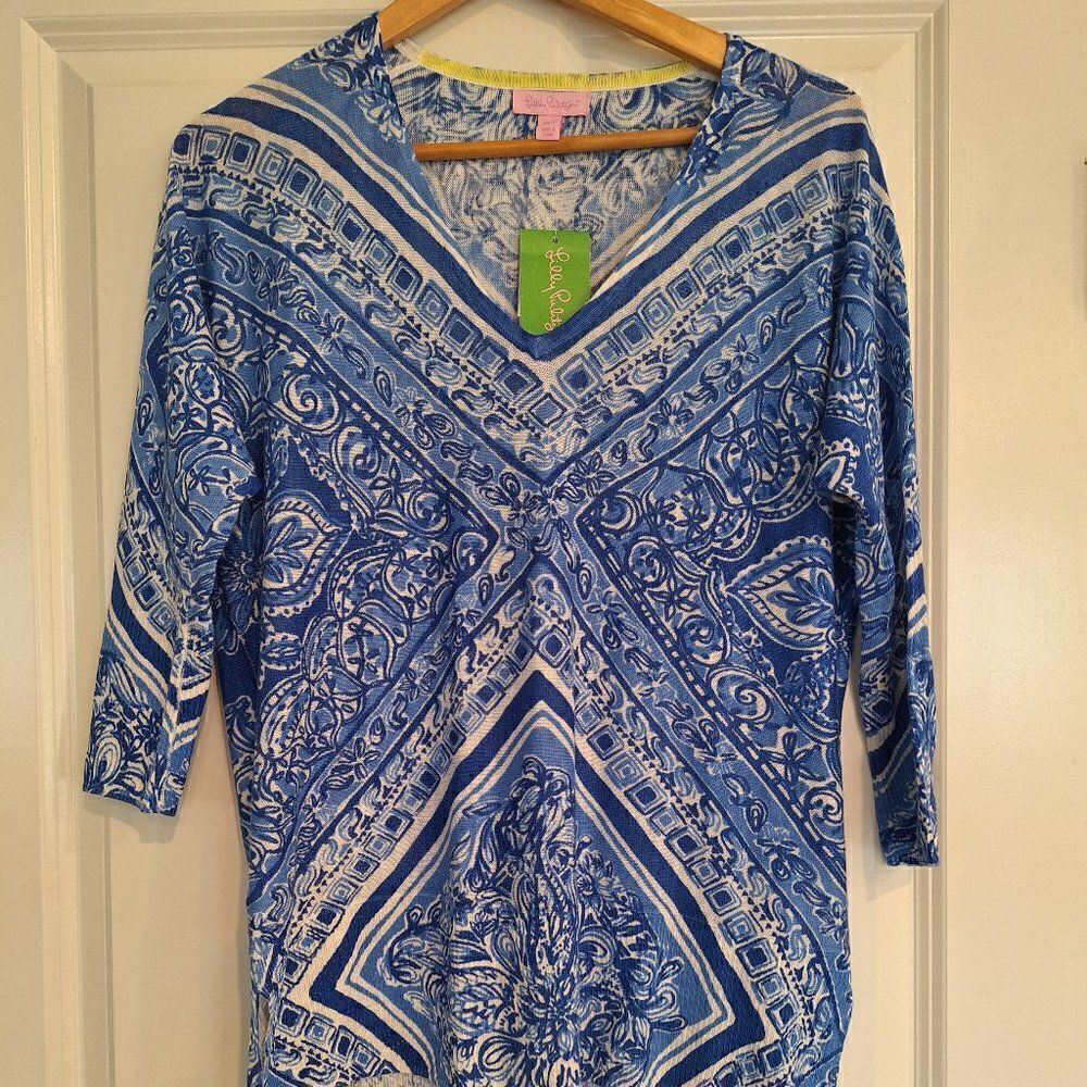 Lilly Pulitzer 100% linen sweater size XS/S Oversized